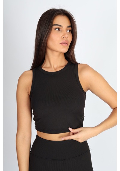 Soft&Basic Halter Yaka Esnek Kaşkorse Kumaş Siyah Atlet Siyah