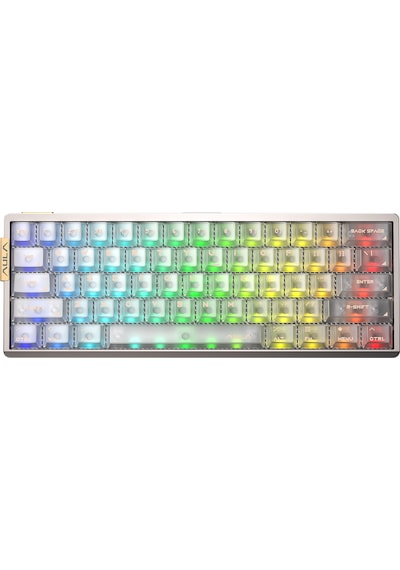 Aula Ag60 Pro Alüminyum Manyetik Klavye Hall Effect Aether Switch 8000hz Rgb Tkl Hot Swap Oyuncu Klavyesi Şeffaf