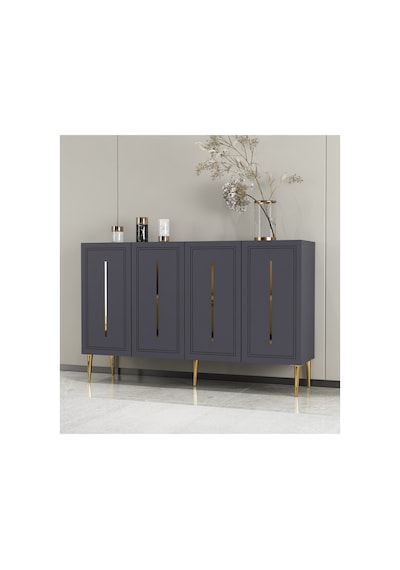 Sahra 120 Cm Konsol, Tv Ünitesi, Çok Amaçlı Dolap Antrasit-altın Antrasit-altın Sahra 120 Cm Konsol, Tv Ünitesi, Çok Amaçlı Dolap Antrasit-altın Antrasit-altın