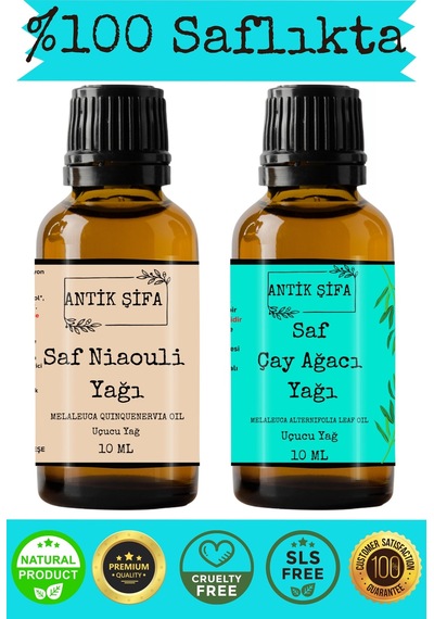 %100 Saf Nioli Yağı Ve Çay Ağacı Uçucu Yağ Seti - 10 Ml + 10 Ml 20 ML