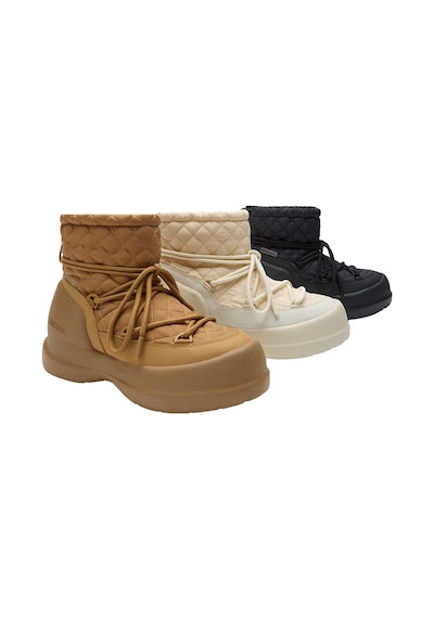 L002 Cream Bot Kadın 80d2500020 Moon Boot Mezzaluna Quilted Mid Wp Krem