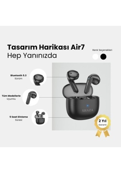 Shaza Air7 Gürültü Azaltma Enc 4 Mikrofonlu Bluetooth 5.3 Tws Kulaklık