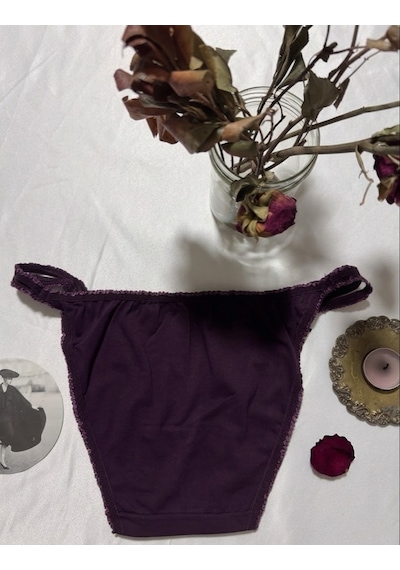 Trend Dokunuş Kadın 4'lü İpli Pamuklu Bordo-somon-ten-mürdüm Külot Bordo - Somon - Ten - Mürdüm