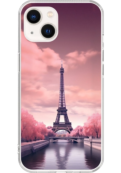 Apple Uyumlu iPhone 13 Mini Şeffaf Kılıf Paris 3 Tasarımlı