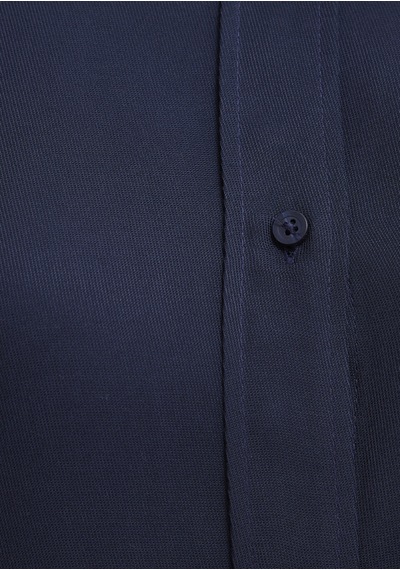 Mavi - Lacivert Tencel Liyosel Gömlek 1211506-70487 Lacivert