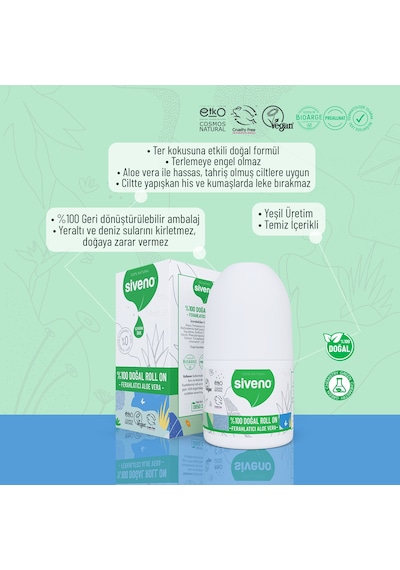 Siveno Aloe Vera İçerikli Vegan Roll-On Deodorant 50 ML