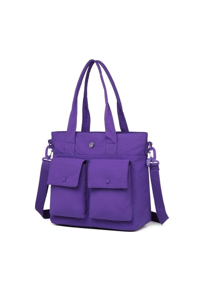 Smart Bags Mikro Poly Kumaş Büyük Boy Kadın Omuz Çantası 3345 Mor