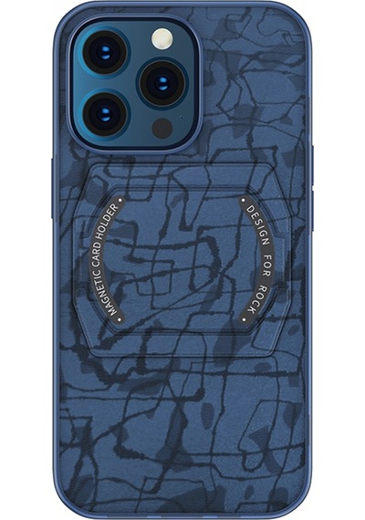 Rock Space 13 Pro Moca Serisi Mag Safe Standlı Kılıf Mavi Mavi