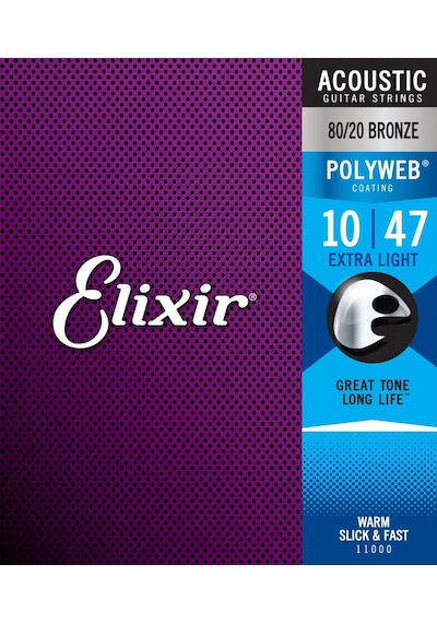 Elixir 11000 Polyweb Bronze Extra Light Akustik Gitar Teli .010-.047