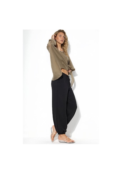 Hiccup Busem Kadın Dokulu Polyester Jogger Pantolon Siyah
