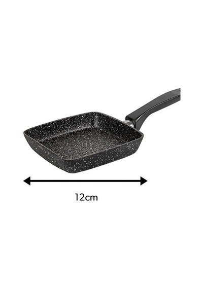 12 Cm Yanmaz Yapışmaz Kare Döküm Mini Sos Tavası Siyah