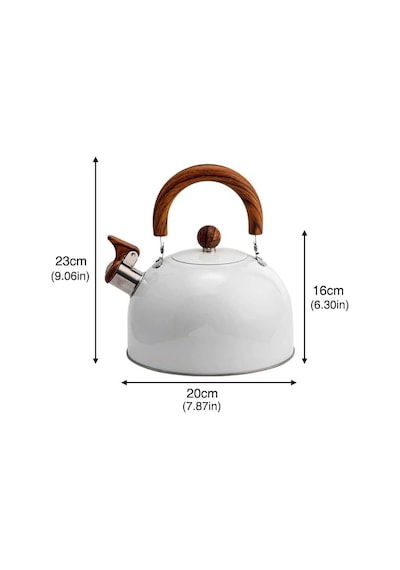 Valkyrie 3l Düdüklü Kettle Su Isıtıcı Çaydanlık Paslanmaz Çelik Yüksek Islıklı Beyaz Beyaz