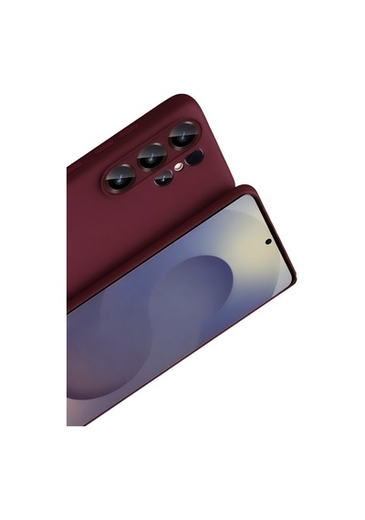 Samsung Galaxy S26 Ultra Uyumlu Kılıf Esnek Premium Yumuşak Silikon Telefon Kılıfı Kapak Bordo