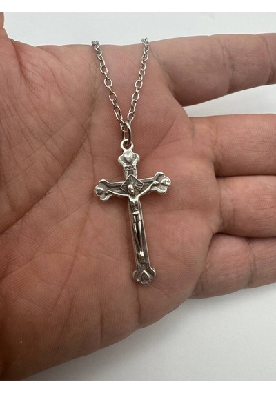 Antik İşlemeli Haç Figürlü Unisex Kolye 60 Cm Zincirli, Vintage & Gotik Metal Takı Çok renkli