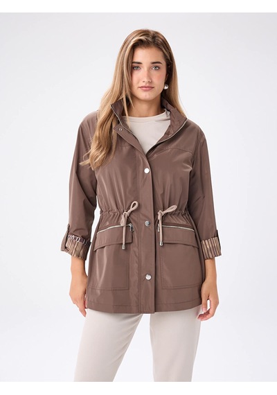 Faik Sönmez Beli Tünelli Desenli Astar Detaylı Trençkot W27tnc007 Uw27tnc00730 Kahve