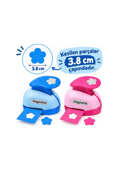 Bigpoint Şekilli Delgeç 3.8cm Çiçek X 10 Adet Diger