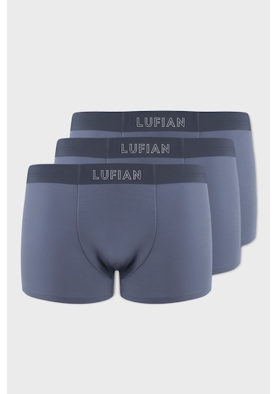 Lufian Mark 3 Adet Erkek Modal Dikişsiz  Boxer Mavi Mavi 111080035100300 Mavi