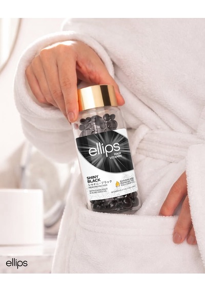 Ellips Shiny Black Siyah Saçlara Özel Işıltı Veren Saç Vitamini 30 Adet
