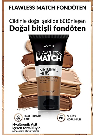 Flawless Match Natural Likit Fondöten Spf20 30 Ml. Porcelain 120n Çok Renkli