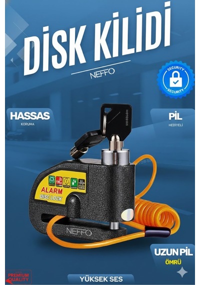 Alarmlı Motosiklet Disk Kilidi Suya Dayanıklı 110 Db Güçlü Alarm Çelik Güvenlik Kilidi
