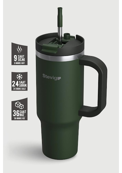 Stevig 2 Moods Tuck-in Tumbler Sızdırmaz Çelik Termos 900 Ml Green St-237 Yeşil