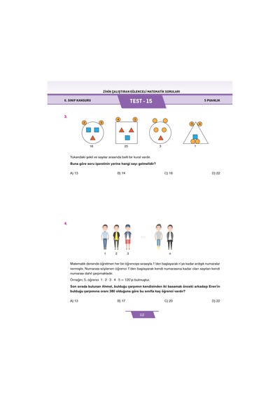 6. Sınıf Zihin Çalıştıran Eğlenceli Kanguru Matematik Soruları