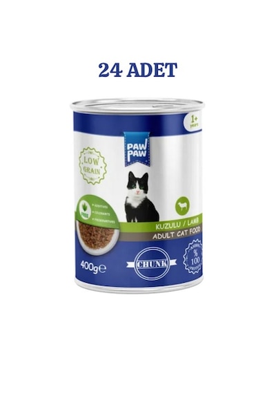 Pawpaw Kuzulu Jöleli Yetişkin Kedi Maması 400 Gr X 24 Adet
