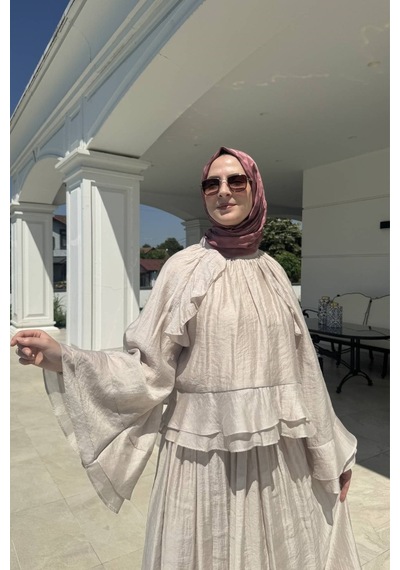Rabia Şamlı Mihra Etekli Takım Taş Normal