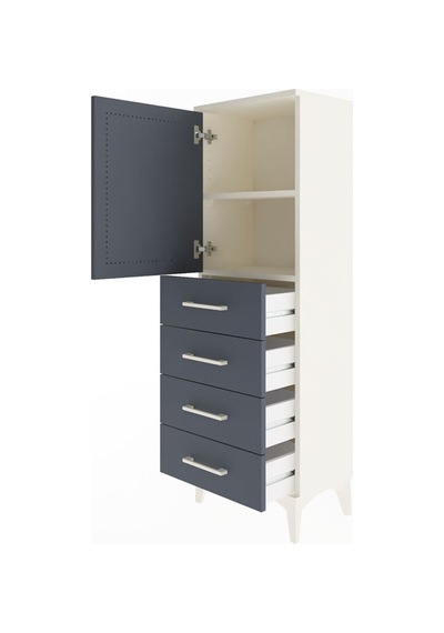 Arges Dolap 2 Raflı 4 Çekmeceli Tek Kapaklı 44x30x134 Aytaşı-antrasit Aytası