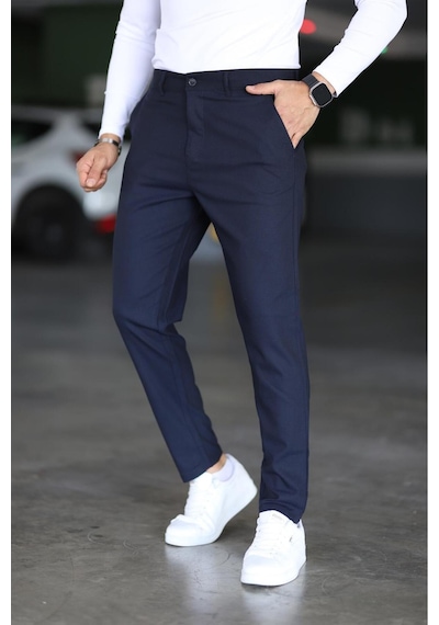Bürke Erkek Lacivert Renk italyan Kesim Slim Fit Kaliteli Kumaş Pantolon