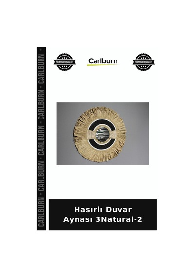 Özel Üretim Dekoratif Doğal Ev Aksesuarı Salon Antre Hasırlı Duvar Aynası 3natural-2 Diğer