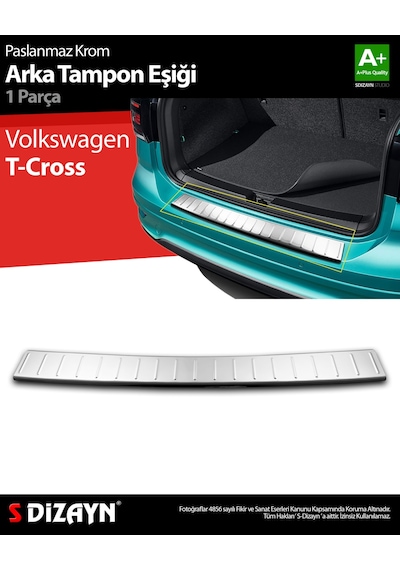 S-dizayn Vw T-cross Krom Arka Tampon Eşiği 2019 Üzeri