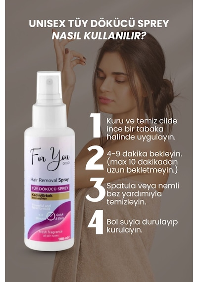 Unisex Tüy Dökücü Krem Sprey 100 Ml