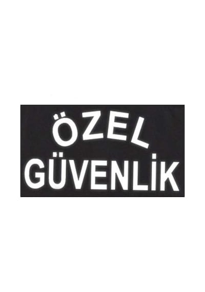 Özel Güvenlik Yazısı Sırt Arması Nakış Işleme Arma Peç 15x25 Cm Beyaz - Siyah