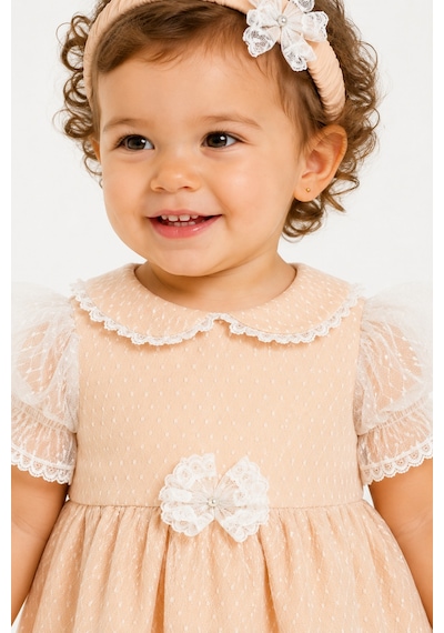 Babyhola Dantel Detay Özel Tasarım Kız Bebek Çocuk Abiye Elbise Saç Bandı Mevlüt Doğum Günü Set 7029 Bej Babyhola Dantel Detay Özel Tasarım Kız Bebek Çocuk Abiye Elbise Saç Bandı Mevlüt Doğum Günü Set 7029 Bej