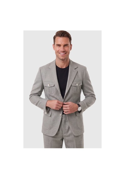 Deepsea Erkek Haki Safari Ceketli Slim Fit 2'li Takım Elbise Pileli Duble Paça Pantolon 2600723 Deepsea Erkek Haki Safari Ceketli Slim Fit 2'li Takım Elbise Pileli Duble Paça Pantolon 2600723