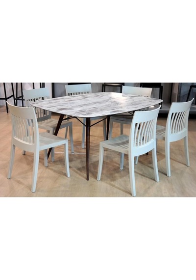 Papatya Eden-s 4 Adet Sandalye Bahçe Mutfak Restoran Kafe Beyaz