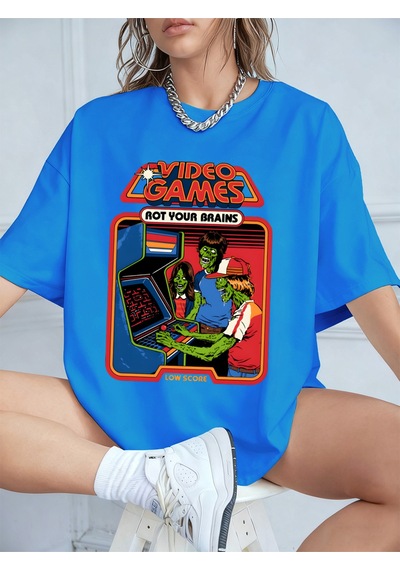 Noıssey Urban Pop Graphic Kadın Tişört Koleksiyonukod 5618 Bebe Mavi