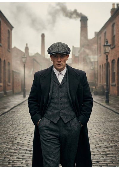 Emybox Erkek Kaşe 8 Köşe Kasket Şapka Klasik Retro- Peaky Blinders Tarzı Lastikli Standart Beden B