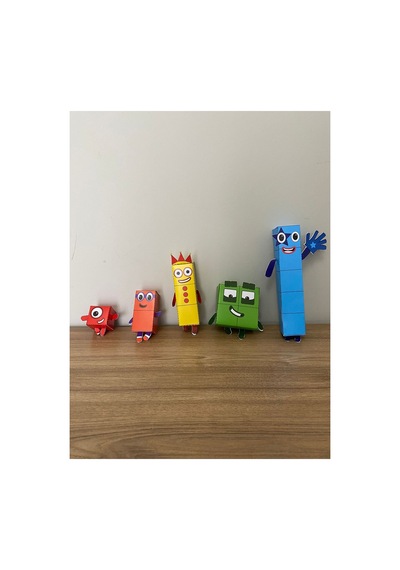 Kes Yapıştır Oyna / 1-10'a Kadar 3 Boyutlu Numberblocks Maskotları / Kalın Karton Kağıt Kendin Yap