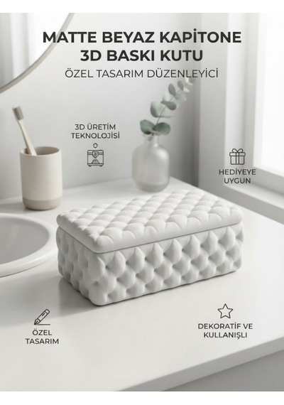 Kapitone Kutu Ve Özel Tasarım Düzenleyici Beyaz