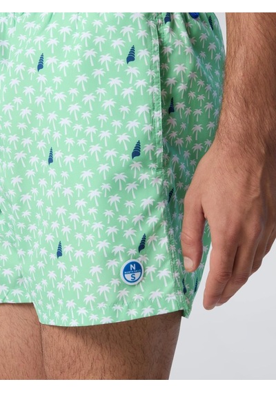 North Sails Allover Volley Erkek Deniz Şortu 36cm-33371 Yeşil - Lacivert