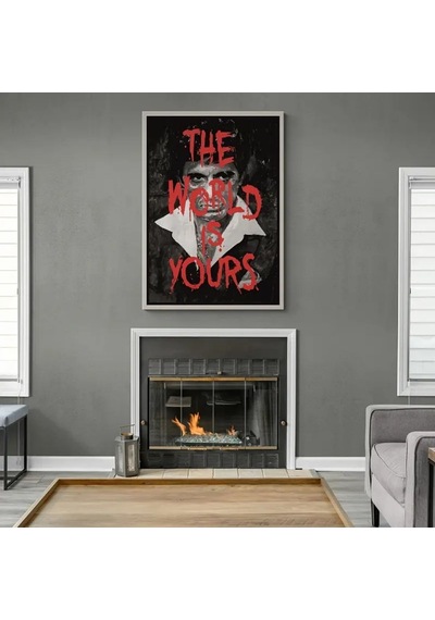 Dünya Senin Poster Tony Montana The Scarface Film Posteri - Çerçevesiz