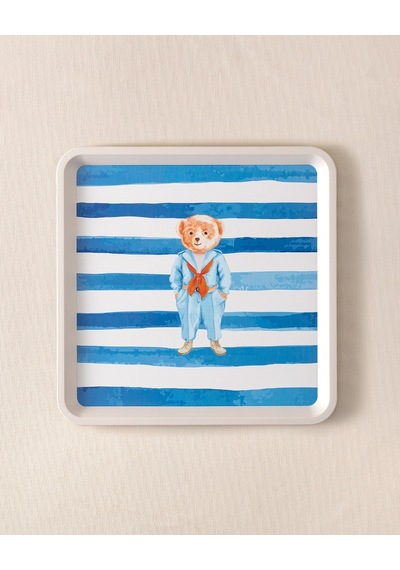 Madame Coco Olivier Bear Kare Tepsi 1kteps199432,5x32,5x1,5 Cm-mavi