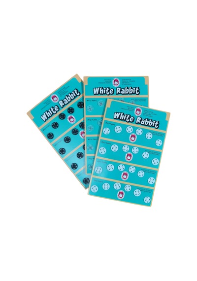 3 Boy Karışık Renkli Dikmeli Plastik Çıtçıt Seti - 10mm 72 Adet Siyah Beyaz Ve Şeffaf Çıtçıt
