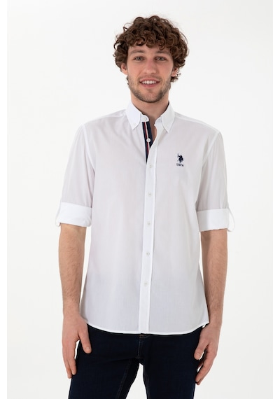 U.s. Polo Assn. Erkek Beyaz Gömlek Desenli 50300207-vr013 Beyaz