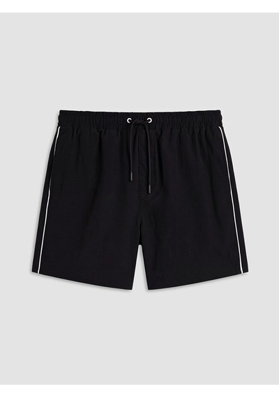 Lcw Swımwear Siyah Kısa Boy Yanları Şeritli Erkek Deniz Şortu