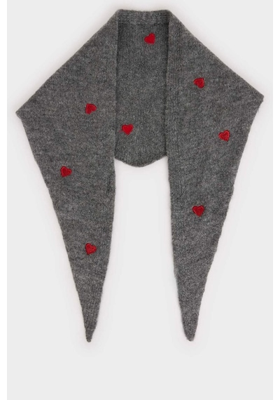 Defacto Kadın Nakışlı Bandana H0481ax26smgr2 Gri-gr2