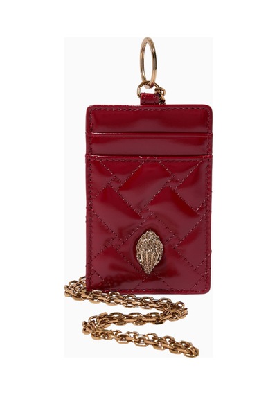 Kurt Geiger Kensington Lanyard Deri Anahtarlık Kartlık Kırmızı