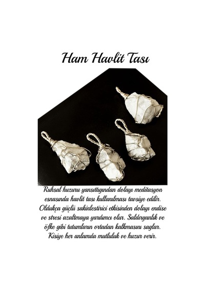 Erilsa Sertifikalı Ham Işlenmemiş Tel Sargılılı Havlit Taşı Kolye Çok Renkli